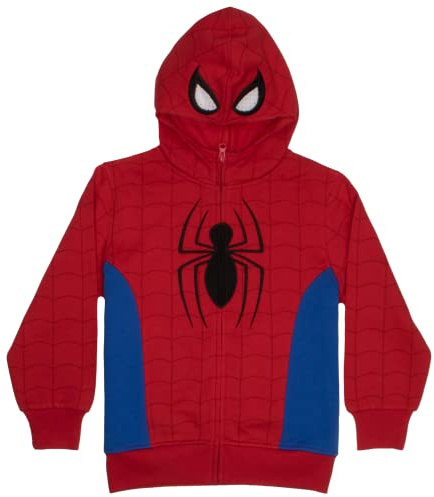Marvel Superhelden Jungen Zip Up Fashion Hoodie für Kinder Jungen Spider-Man & Avengers Cosplay Kapuzen-Sweatshirt für Kinder