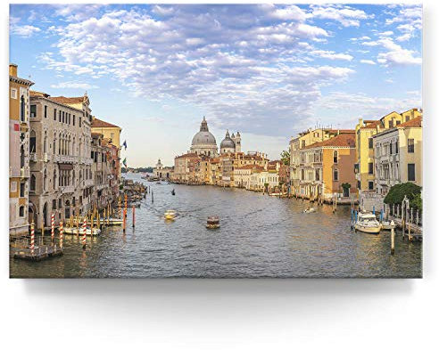 Wandbild Skyline Venedig Canal Grande - 120cm x 80cm Leinwand auf Fertigrahmen + Aufhänger