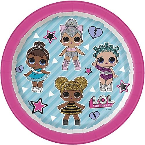 Unique Umweltfreundliche Pappteller - 18 cm - LOL Surprise Party - Packung mit 8 Stück