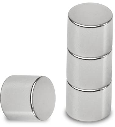 MAUL Neodym-Scheibenmagnet – Magnet mit hoher Haftkraft für einen vielseitigen Einsatz – Magnet rund mit elegantem und modernem Design – Ø 12 x 10 mm – 10er Pack – hellsilber