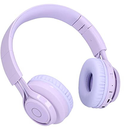 Cuffie Wireless per Bambini, con Microfono Incorporato, Cuffie Pieghevoli Senza Fili Illuminate a LED Sopra L'orecchio con Controllo del Volume per Pad/smartphone/laptop/PC/TV, Cuffie Morbide e(Viola)