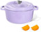Dutch Oven Topf mit Deckel, emailliertes Gusseisen beschichtet Dutch Oven 4 QT Deep Round Oven, Antihaft-Pfanne mit Doppelgriff zum Schmoren Braten Brot Backen Braten, für Open Fire Stovetop Camping
