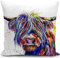 HUASHUZI Kissenbezug 40x40 cm Kuh schottland Geschenke Highland Cow hochlandrind Kissen deko sofakissen kissenbezüge dekokissen couchkissen kissenhülle Sofa Schlafzimmer Wohnzimmer Zimmer zierkissen