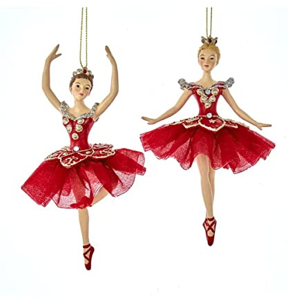 Regal Red Ballerina Ornamente 2er Set
