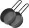 Verve Jelly Stainless Steel Flour Sieve Mini Round Flour Sieve 40 Mesh Colander Tea Powder Sugar Flour Sieve Small Cookware for Baking Powder Cakes Decorating, Black, 2 Pack
