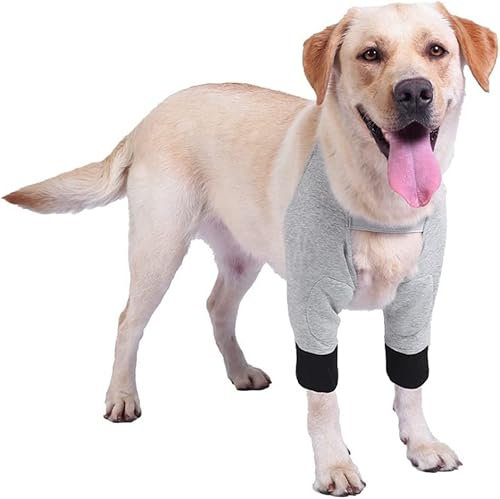 Jognee Hund Chirurgie Recovery Sleeve für Vorderbeine, Hund Vorderbein Braces Recovery Sleeve Protector, Haustier Knie Brace Wunden für mittleren großen Hund(S/11.0-22lbs)