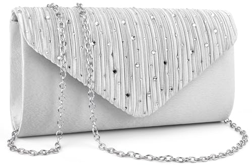 TINDTOP Abend-Clutch für Damen, Handtasche für Hochzeit, Party, Cocktail und Abschlussball, Umhängetasche, Schultertasche im Umschlag-Design