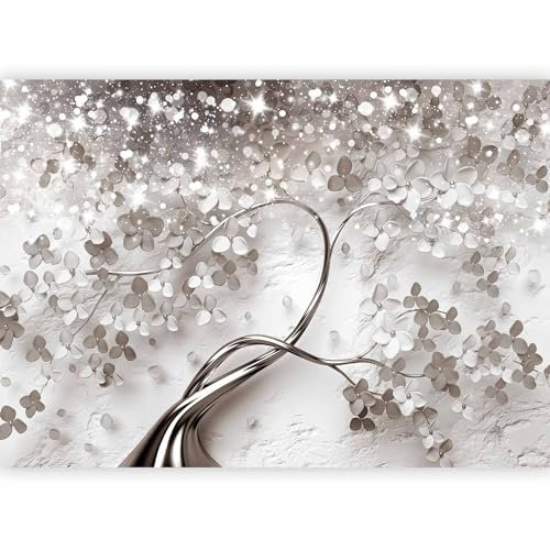 murando PREMIUM Papier peint Fleurs Magnolias 350x256 cm Décoration Murale XXL Poster Tableaux Muraux Tapisserie Photo Trompe l'oeil Ornament argent beige b-C-0745-a-a