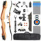 SHARROW Bogenschießen Recurve Bogen und Pfeile Set 66/68/70 Zoll Erwachsene Wettbewerb Bogen 14-40lbs Sportbogen Langbogen für Jugend Erwachsene Outdoor Training Schießen (24lbs/70, Schwarz)