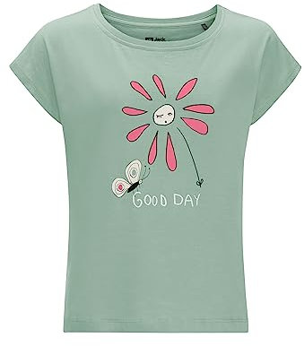 Jack Wolfskin Mädchen Good Day T-Shirt, Granite Green, 116 cm