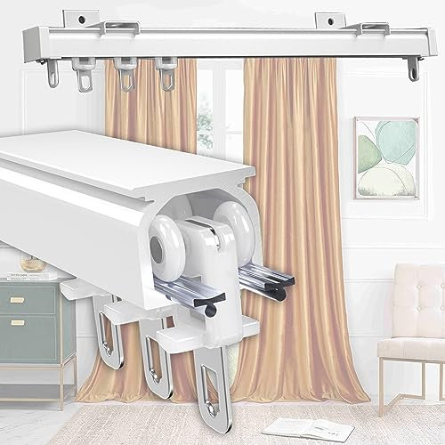 V3VOGUE Gardinen Schienensystem,Gardinenschiene,Vorhangschiene,Decken- Oder Wandmontage,Wasserdicht Langlebig Aluminium Vorhangstange,Für Büro- Und Wohnzimmerbäder Trennwand Vorhänge Schiene