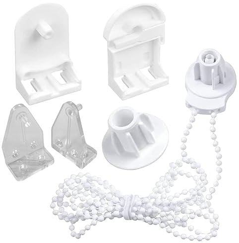 Faderr Ricambi per tende a rullo, in plastica, sicure per bambini, raccordi per tende a rullo da 25 mm, accessori con ganci di posizionamento per aste per tende, staffe per tende a rullo (bianco)