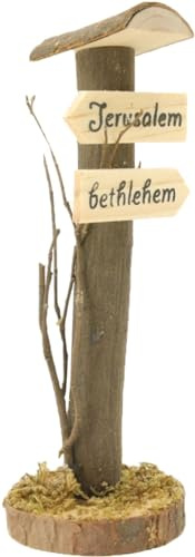 FADEDA Wegweiser/Höhe:15 cm/handbemalt/detailgetreue Krippen Figuren - Weihnachten Tisch Dekoration Krippe Zubehör
