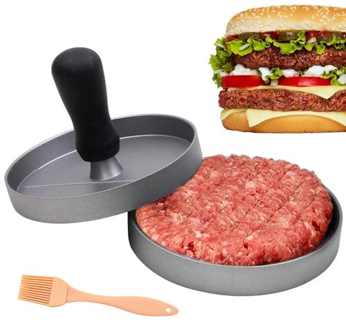 Presse Hamburger Antiadhésive, Hamburger Moule à Viand, Presse Hamburger en Aluminium pour Patties, BBQ, Moule de Burger avec revêtement Anti-adhésif