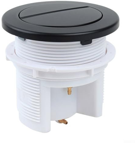 Toilet Flush Button, Twin Hose Toilet Push Button Dual Flush Air Type Pneumatic, Double Push Toilet Push Button Replacement for Dual Flush Concealed Toilet Cisterns(Black)