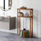 [en.casa] Étagère pour Machine à Laver Meuble de Rangement Sèche-Linge Support de Toilettes 2 Niveaux de Stockage Bois de Pin 120 x 70 x 20 cm Bois Foncé