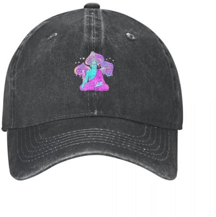 Baseballkappe Snapback Sonnenhut Vintage Trippy Mushroom Baseballkappen für Männer Frauen Distressed Denim Washed Snapback Cap Psychedelic Sommerkappen Hut Männer Frauen