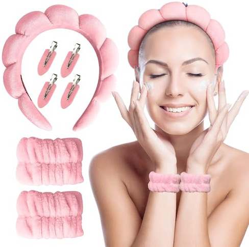 Di Polsini per il Lavaggio del Viso,Clip di Anatroccolo,Polsini Morbidi Elastici per Lavaggio di Viso per Donna Braccialetti Assorbenti,per la Cura Della Pelle, il Lavaggio e la Doccia