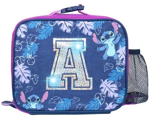 Disney Stitch Personalisierte Kinder-Lunch-Tasche – Thermoisolierte Kinder-Snack-Tasche für Mädchen, Schule, Lunchtasche für Mädchen, Blau