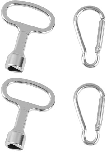 SRLWMYI 2 Stück Dreieck-Schlüssel Dreikantschlüssel Mülltonne Metall Dreieck Steckschlüssel Dreikant Wasserhahn Schlüssel Universalschlüssel für Elektrokästen,Gas-und Wasserzähler,Schränke