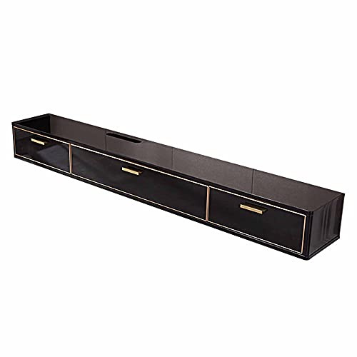 ASerZenith Meuble TV Flottant, Meuble TV Flottant, unité de Rangement TV Murale avec tiroir, pour décodeurs de câble, routeurs, télécommandes, lecteurs DVD, Consoles de Jeux (Noir 120 cm)