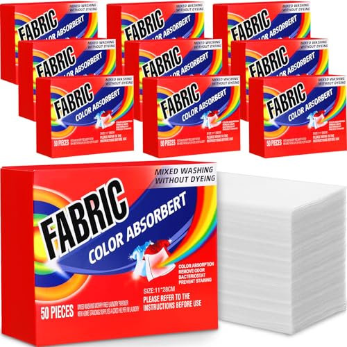 500 fogli assorbitori di colore per bucato, per la biancheria, per evitare perdite o sbavature, senza profumo, per casa e appartamento