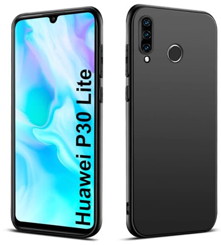 Elekpia Ultra Dünn Hülle Kompatibel mit Huawei P30 Lite, Kratzfest Stoßfest rutschfest Handyhülle, Anti-Fingerabdruck Fallschutz Schutzhülle, Weich TPU Silikon Case, Kantenschutz Cover (Matt Schwarz)