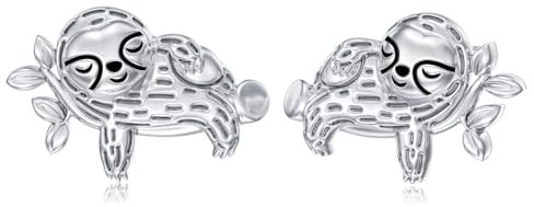Flpruy Faultier Ohrringe Ohrstecker 925 Sterling Sliver Faultier Ohrringe Niedliches Tier Faultier Schmuck Geburtstagsgeschenke für Frauen Mädchen Mutter Faultier Liebhaber