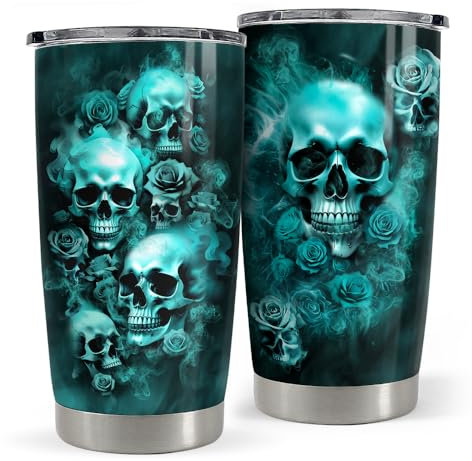 Gobelet de voyage isotherme en acier inoxydable de 591 ml pour homme et femme, cadeau gothique gothique pour anniversaire, Noël, Halloween