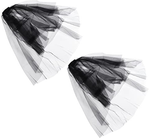 COLLBATH 2er Satz Zarter Doppellagiger Schleier Doppellagiges Abdecknetz Hijab-netz Für Party-kopfschmuck