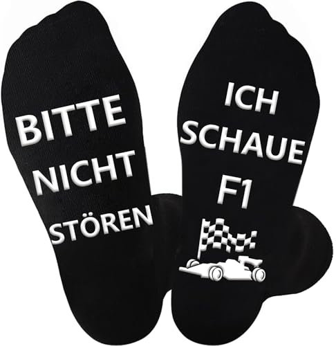 BOYATONG Rennwagen/Sportwagen Neuheitssocken, F1 Fun Socken Geschenke für Männer Geburtstagsgeschenk Weihnachtsgeschenke, Rennsport Fan Geschenke Socken, Bitte Nicht Stören, Ich Schaue F1