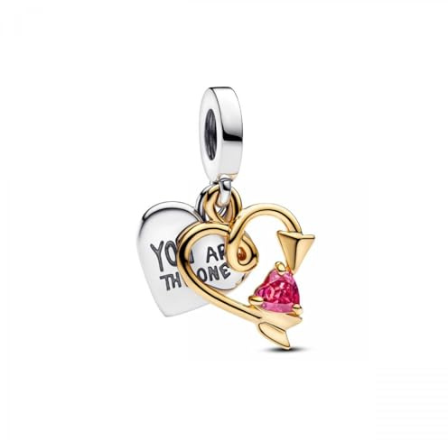 PANDORA 763622C01 Double Heart Pendant