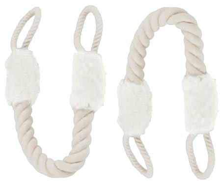 2 Stück Türstopper Klinke,Türstopper Klemmschutz,Türkordel Klemmschutz,Baumwolle Türklinken Stopper Seil,Door Klemmschutz für Türen,für Haustier und Baby (Weiß)