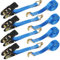 IAZZCO 4 Pack Ratchet Straps with Hook - 6M x 25MM Heavy Duty Tie Down Straps with Cam Buckle for Motorcycles/Car/Trailer/Household