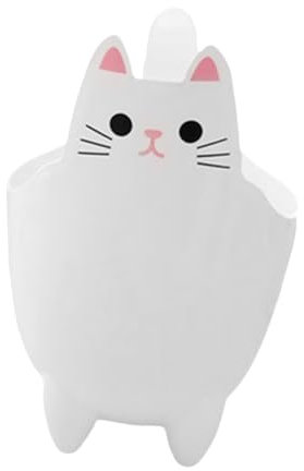 FONDOTIN Corbeille à Déchets en Plastique Poubelle de Bureau Poubelle de Camping-car Poubelle Blanche Mini Paniers Thème Chat