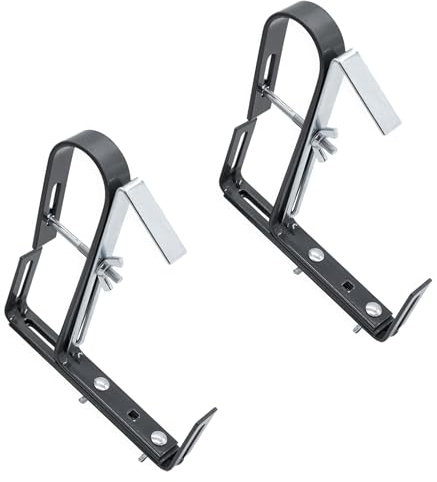 Blumenkasten Halter anthrazit individuell verstellbar - 2er Set - Metall Halterung für runde Balkongeländer von 4,5 cm - Geländer Mauer Pflanzkasten Haken variabel