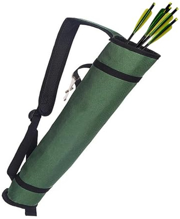 KURUGEILI Archery Quiver Back and Hip Quivers Adjustable Arrow Backpack Bag Holder Side Hip Arrows Bag for Compound Recurve Bow Practice Target Hunting Green