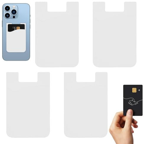 Pavsicgn Porta della scheda telefonica STIVE AND, Portafoglio telefonico Stick - 4x retro adesivo del portafoglio telefonico per le carte | Impugnature della custodia per smartphone staccabili, tasca