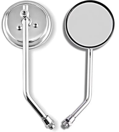 Motorrad Spiegel Für XSR 155 400 700 900 Für Retro 8 10mm Motorrad Spiegel Aluminium Rückspiegel Universal Motorrad Seitenspiegel(Chrome)