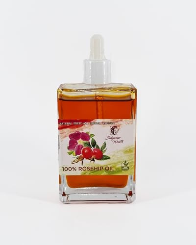Hagebuttenöl Bio Kaltgepresst 100% Rein 100ml Rosehip Oil Wildrosenöl für Haut Haare Nägel Gesichtsöl Körperöl Vegan Hagebuttenkernöl Anti-Aging Anti-Falten Natürlich