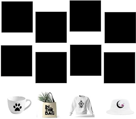 VOHESEA Infusible Lot de 8 feuilles d'encre de transfert noires - Couleur unie - 30,5 x 30,5 cm - Papier de transfert pour mug, tasse, t-shirt