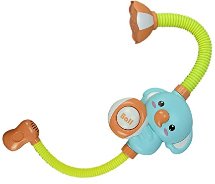 Bonbela Baby Shower Head Cartoon Eléctrico Niño Agua Flujo Spray Juguete Aspersor Alcachofa de ducha para baño (Verde claro)