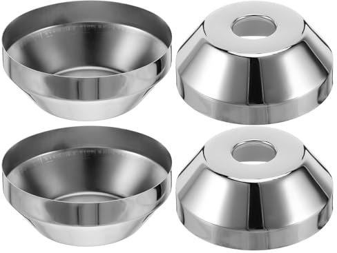 Yardenfun 4 Piezas Escudo de Acero Inoxidable para Válvula Angular Tapa Cónica Cromada para Tuberías de Pared Embellecedor Decorativo para Grifos Duchas Inodoros