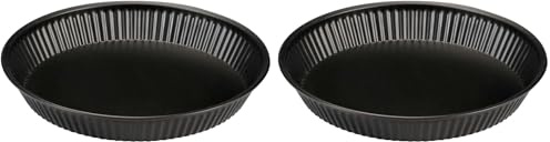 Formegolose, Moule à tarte Ø 28 cm, Acier avec revêtement antiadhésif, Noir (Lot de 2)