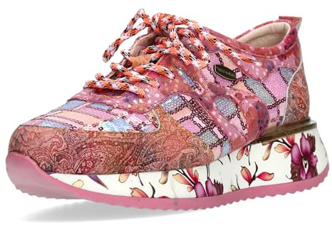 Laura Vita Damen Sneaker bunt mit Paillettenbesatz und Plateausohle Delphine 07