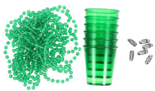 SOIMISS 6pcs Shot Glass Necklace Green Beaded Necklace Versatile Use for Christmas and St Patricks Day Party Favors