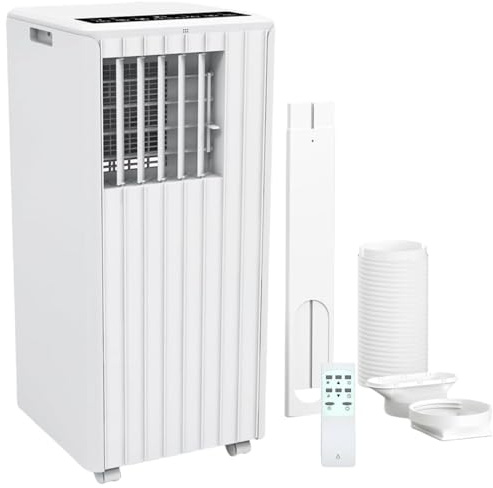 Garvee Climatizzatore mobile 7000 BTU, 3 in 1, modalità di raffreddamento e deumidificazione, modalità sleep, 2,0 kW, con tubo di scarico, telecomando, 24 ore, per ambienti fino a 18-25 m²