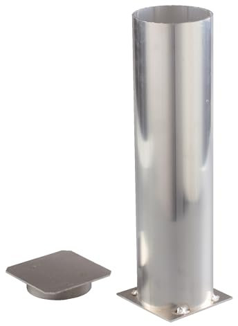 Sport-Thieme Bodenhülse Volleyballpfosten | Aluminium mit Abdeckkappe | Für 80x80 mm oder Ø 83 mm Pfosten | Zum Einbetonieren | Silber | Robuste Ausführung