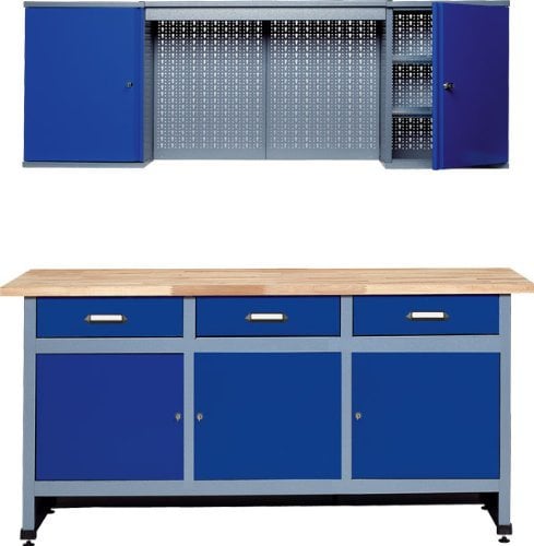 Küpper Sparset 70421-7, 170 cm, ultramarinblau, Werkbank, Hängeschrank