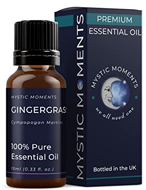 Mystic Moments | Gingergrass Essential Oil | 10ml | Cymbopogon martinii var. sofia gives a warm spicy, earthy aroma for diffusers, oil blends and fragrance formulations.